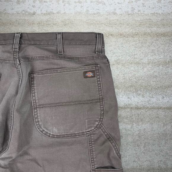 Vintage Y2K Dickies Carpenter Pants 36x30 Baggy Wide Chocolate Canvas Dungarees - Picture 3 of 7